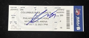 Boleto de debut firmado por Adam Fantilli en la NHL/1er punto 10/12/2023 PHI vs CBJ MT 🏒 - Imagen 1 de 2