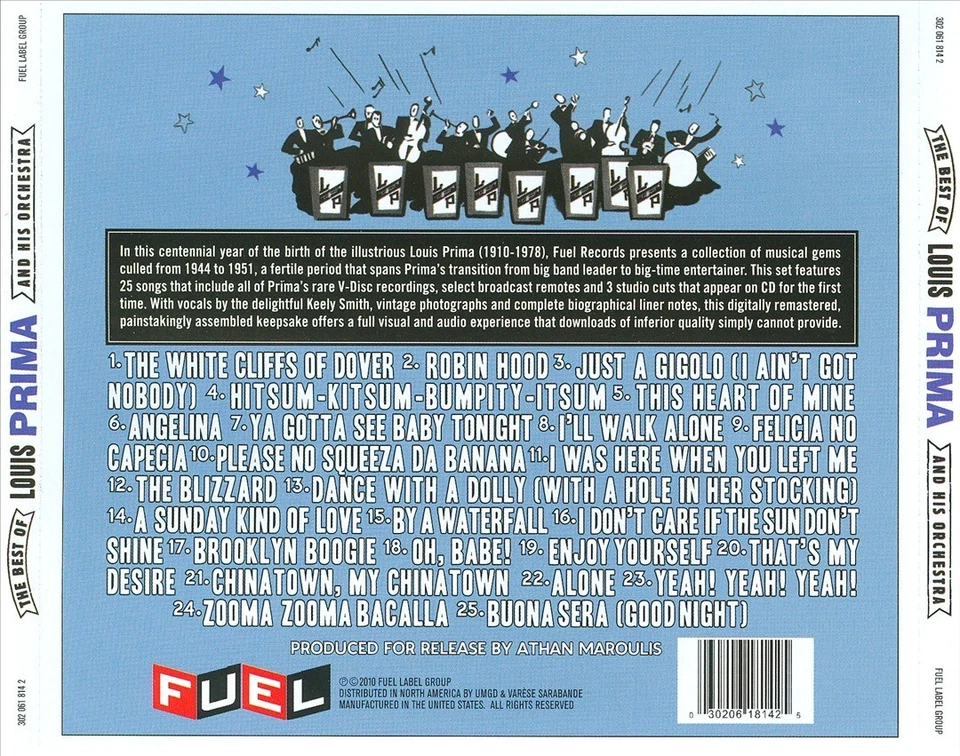 ЛУИ ПРИМА И ЕГО ОРКЕСТР ЛУЧШЕЕ ИЗ ЛУИ ПРИМА И ЕГО ОРКЕСТРА НОВЫЙ КОМПАКТ-ДИСК - Изображение 1 из 1