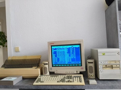 Retro Computer i386 SoundBlaster CT1600 Epson FX1050 Mouse Keyboard Monitor - Bild 1 von 4