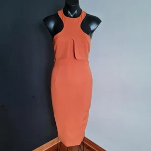 Women's size 8 'RUNAWAY THE LABEL' Gorgeous orange midi cocktail dress - AS NEW - Picture 1 of 7