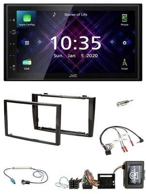 JVC DAB 2DIN Lenkrad Bluetooth USB Autoradio für Peugeot 308 07-09 PDC schwarz - Bild 1 von 4