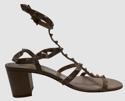 Женские кожаные босоножки Valentino Garavani Rockstud розовые только размер 38,5 - Изображение 1 из 4