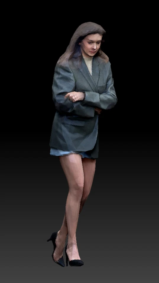 Diorama Scene Props Resin 1/18 Girl in suit Miniature Doll Figure Painted Toys - Image 1 of 1