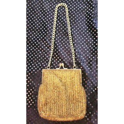 Bolso de mano vintage La Regale pequeño dorado bronce con cuentas correa de cadena dorada ~ ¡Hong Kong! Foto 1 de 4