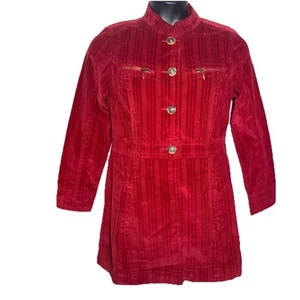 Casual Living Red Size Medium Chore Coat Long Jacket Fall Renaissance Royalty - Picture 1 of 11