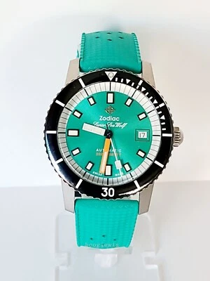 RELOJ AUTOMÁTICO ZODIAC SWISS SUPER SEA WOLF COMPRESIÓN BUZO ZO9305 NUEVO EN CAJA Foto 1 de 4