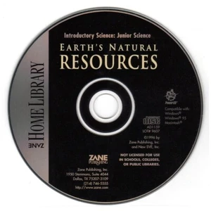 Zane: Junior Science: Earth's Natural Resources (Win/Mac) - NEW CD in SLEEVE - Picture 1 of 3