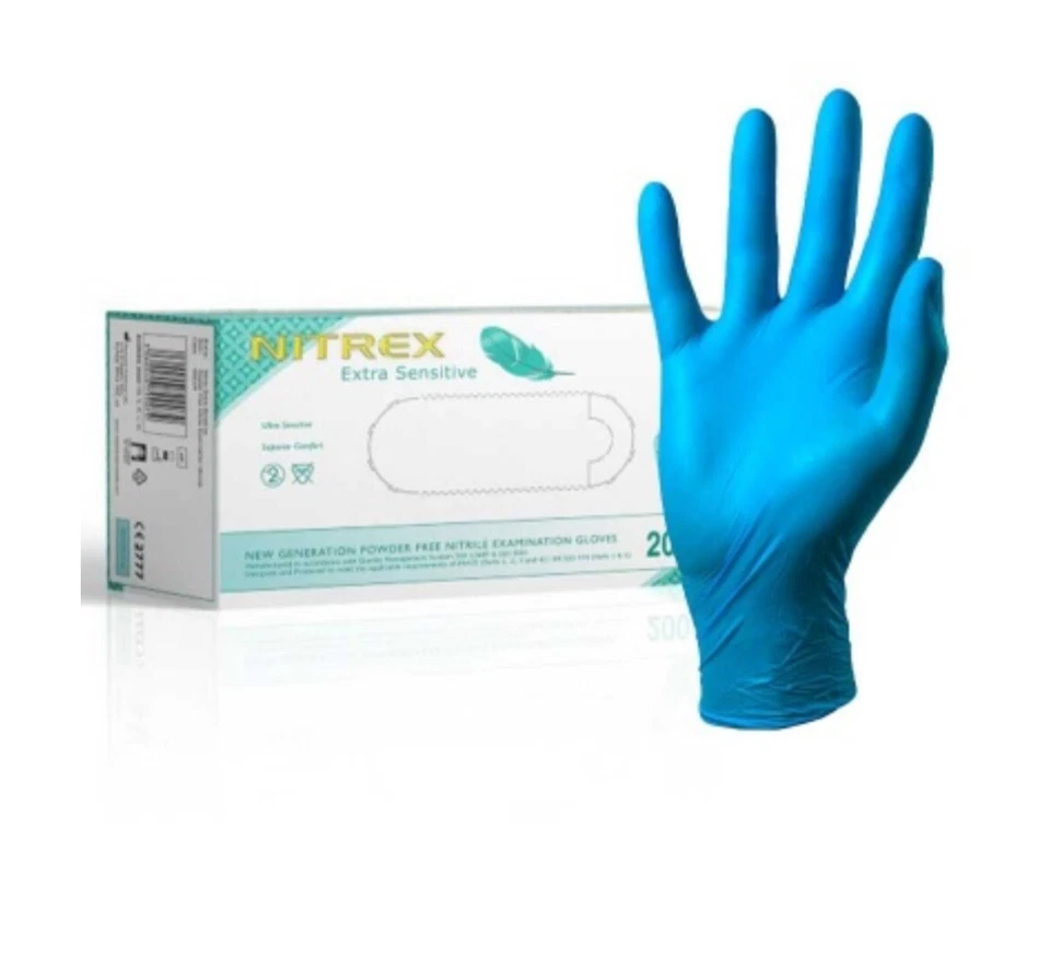 2000 Nitrex Extra Sensitive Gloves GN01 Size Medium Nitrile Powder Free