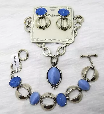 Brighton Rare SOL E LUNA BLUE MOON NWT $464  Blue Necklace Bracelet Earrings Set - Image 1 of 4