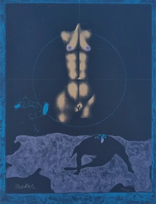 Paul Wunderlich handsigniert nummeriert Ein böses Tier 1971 - 65 x 50 cm - Bild 1 von 4