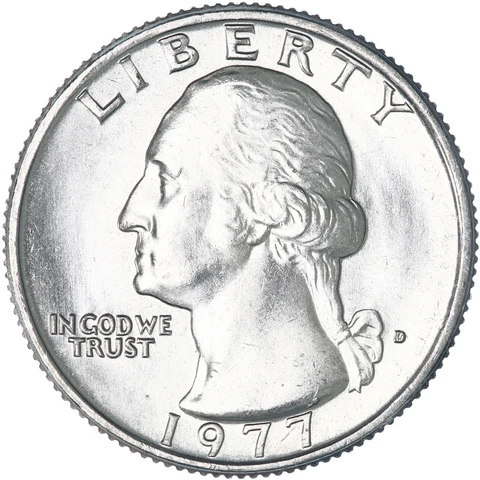 1977 D Washington Quarter Choice BU US Coin Cover