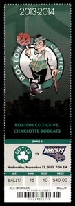 Boston Celtics vs. Charlotte Bobcats November 13, 2013 Ticket Stub - Picture 1 of 2