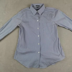 Theory Button Up Shirt Womens S Blue Button Up Pointed Collar Long Sleeve Modern - Picture 1 of 20