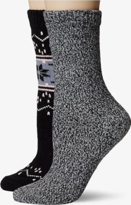 Paquete de 2 pares de calcetines HUE para mujer negros hadas y grises $18 nuevos con etiquetas Foto 1 de 4