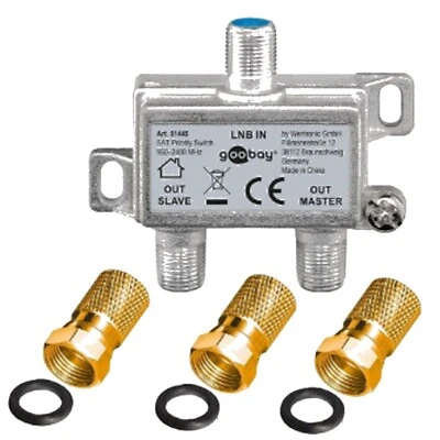 Vorrang Schalter Priority Switch 1 LNB an 2 SAT Receiver F-Buchse Master Slave G - Bild 1 von 2