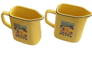 Kiss That Frog Pastis Olive Marseille-Provence Yellow Ceramic Pitchers - Picture 1 of 8