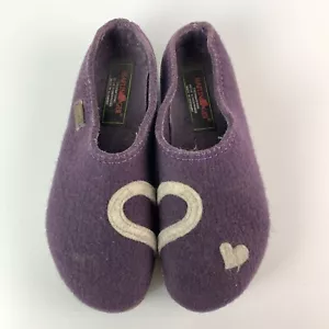 Haflinger lila Clog Damen Gr. 38 aubergine Wolle Clog Herzen - Bild 1 von 10