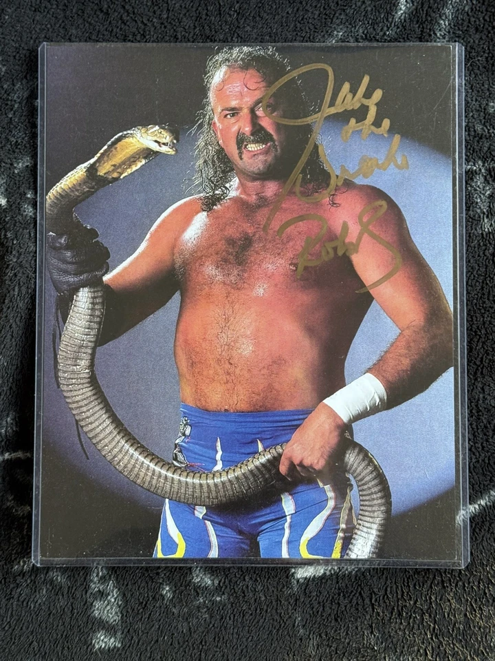 Foto autógrafa de lucha libre firmada por Jake The Snake Roberts 8x10 Foto 1 de 1