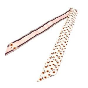 FENDI FXT011 Band Scarf Rappie Flower pattern Scarf silk Pink Based - Picture 1 of 12