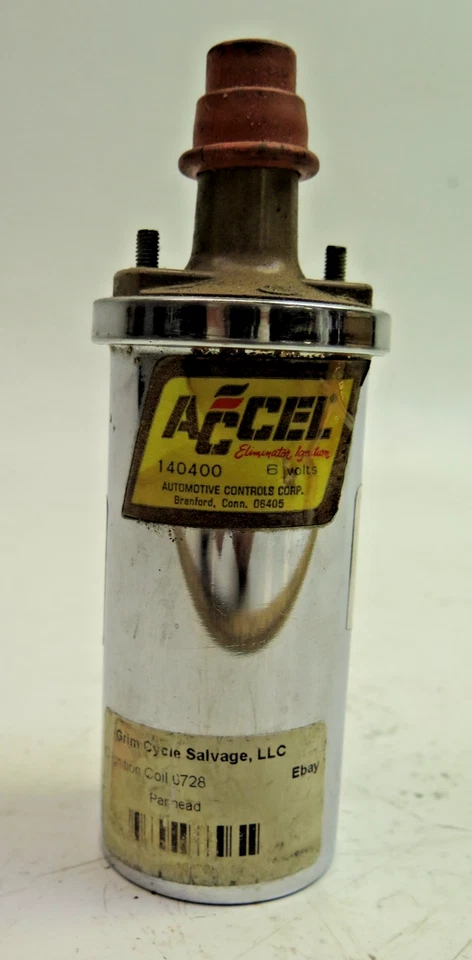 1948-1965 Harley-Davidson FL EL Panhead ACCEL 6 Volt Coil 140400 - Image 1 of 3