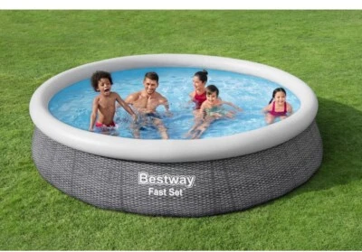 Bestway Rattanoptik Fast Set Pool 12ft Outdoor Garten Robuster Swimmingpool - Bild 1 von 4