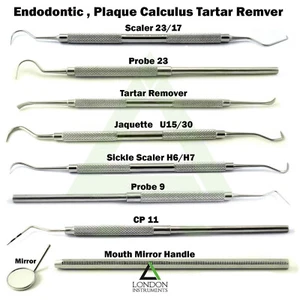Tooth Scraper Dental Mirror Dental Tartar Calculus Plaque Remover and Scaler Lab - Picture 1 of 20