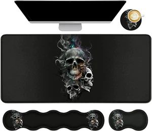 4Pcs Memory Foam Keyboard Mouse Wrist Rest Pad + Gaming Desk Mat 31.5" * 11.8" w - Picture 1 of 6