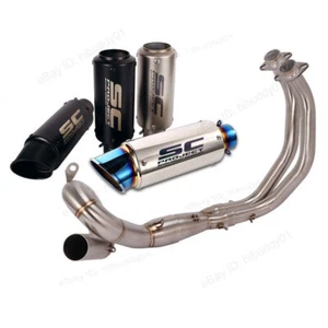 For Yamaha YZF R7 MT-07 Full Exhaust System Header Pipe Slip On 51mm Muffler Tip - Picture 1 of 12