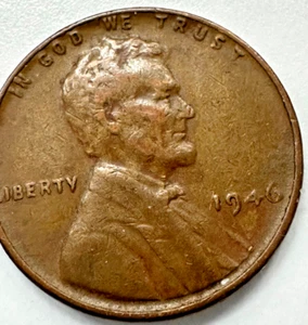 1946 P Penny Lincoln Wheat Parcial Anverso Doble Llanta Error (DOS MONEDAS) - Imagen 1 de 7