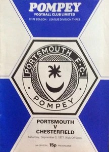 Portsmouth Football Club v Chesterfield Programme. 3 September 1977 - Picture 1 of 1