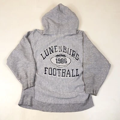 Sudadera con Capucha Vintage Años 80 Lunenburg MA High School Fútbol 1986 Talla Mediana Envejecida Foto 1 de 4