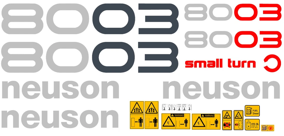 Neuson 8003 Gräber Aufkleber Set - Bild 1 von 1