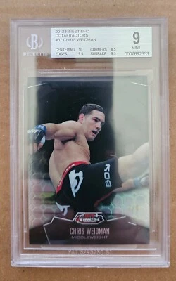 2012 FINEST UFC BLACK OCTAFRACTORS #57 CHRIS WEIDMAN 7/8 BGS 9 - Image 1 of 2