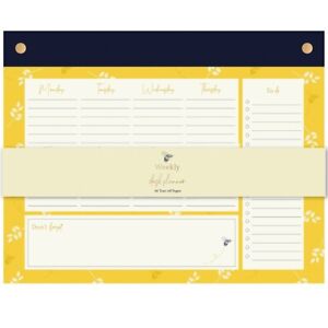 A5 Weekly Desk Planner Yellow Bee Organiser Note Pad To Do List Tear Off Pages
