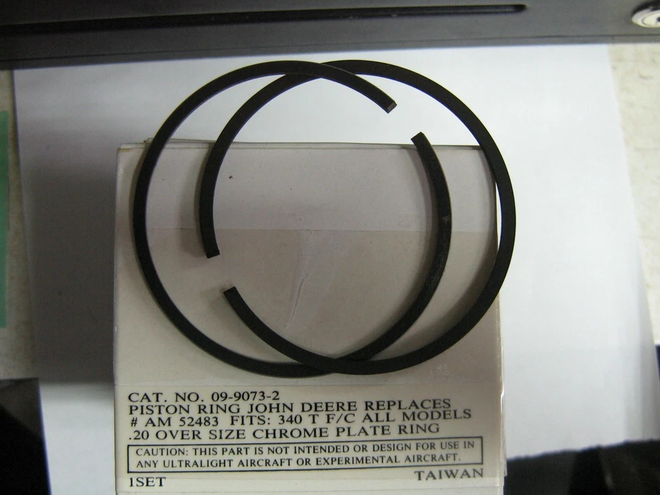 John Deere 400 1973 moto de nieve anillos de pistón kioritz ccw Kec 340cc ventilador 0,020 más Foto 1 de 1