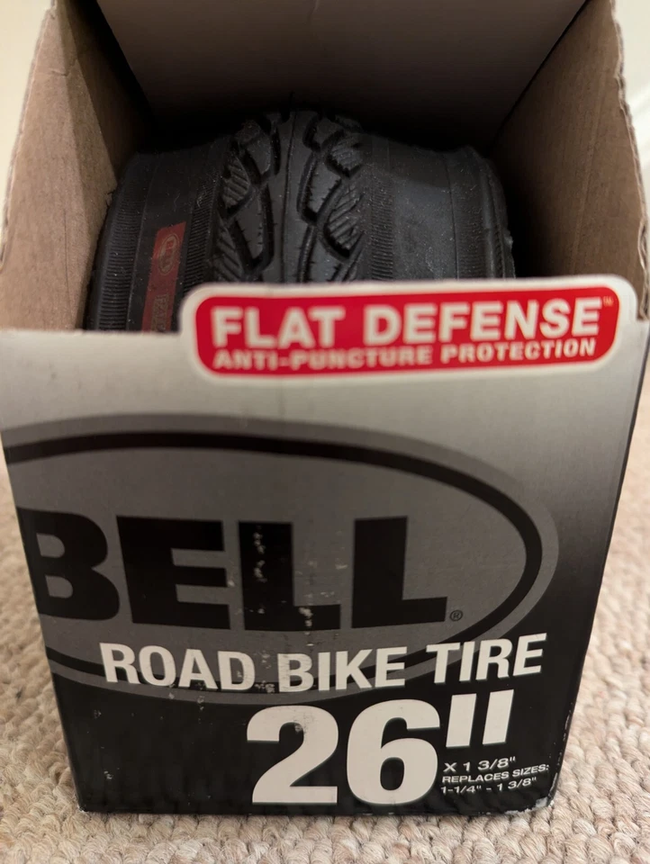 Bell Sports Flat Defense Road Bike Tire 26" X 1-3/8" Black - 9w 84