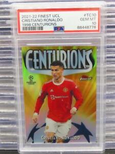 2021-22 Topps Finest UCL Cristiano Ronaldo 1998 Centurions #TC-10 PSA 10 GEM