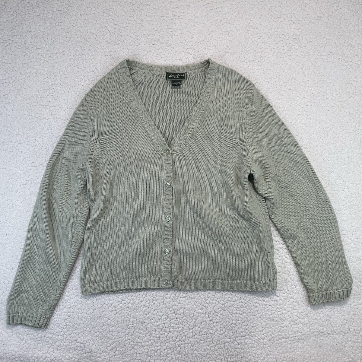 トップス Eddie Bauer V Neck Cotton Cardigan 90s Eddie Bauer 1990 VTG Y2K Sweater Womens Med Blue Striped