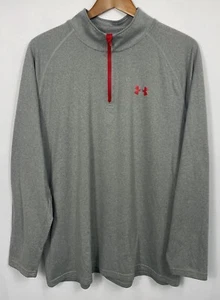 Under Armour Heatgear Hombre XL Ligero 1/4 Cremallera Gris y Rojo - Imagen 1 de 13
