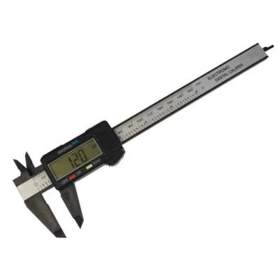 POWERTIME 150mm 6" Digital Vernier Caliper - Carbon Fibre - Internal External Depth