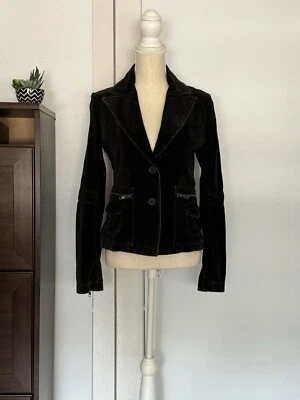 Chaqueta Blazer Mujer H&M Algodón Negro con Bolsillos con Cremallera Talla 6 Foto 1 de 4