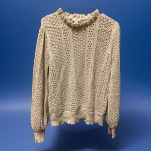 SUNDANCE Women’s Ivory Cotton Knit Sweater   Medium - Picture 1 of 9