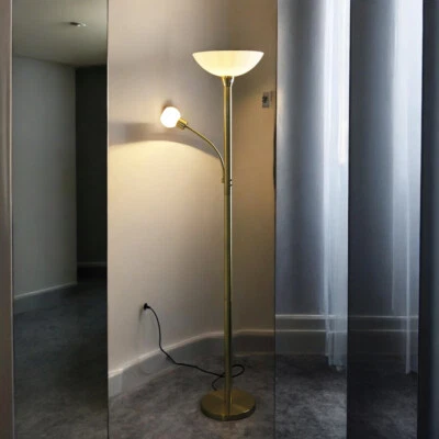 Stehleuchte mit Leseleuchte Johanna Stand-Boden-Lampe Fluter E27 Leselampe E14 - Bild 1 von 4