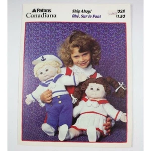 Patons Canadiana Leaflet 1038 Ship Ahoy Knit 16" Doll Clothes Pattern 1985 - Picture 1 of 3