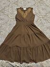 Rare Editions Girl's Brown Sleeveless Dress Tiered Size 10