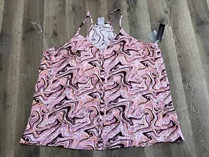 No Boundaries Tank Top, Women's Size XXL, Pink White Purple Orange, V-neck, NWT - Picture 1 of 10