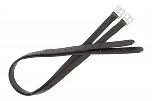 Childrens Length Black English Saddle 48" Kids Stirrup Leathers for Stirrups - Picture 1 of 2