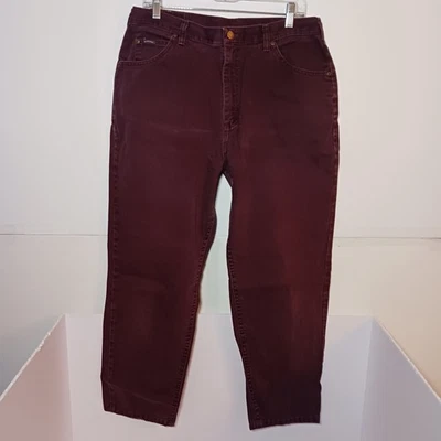 Pantalones de mezclilla Lee Riders tiro alto mamá pierna recta de colección para mujer talla 10 borgoña 31X27 Foto 1 de 4