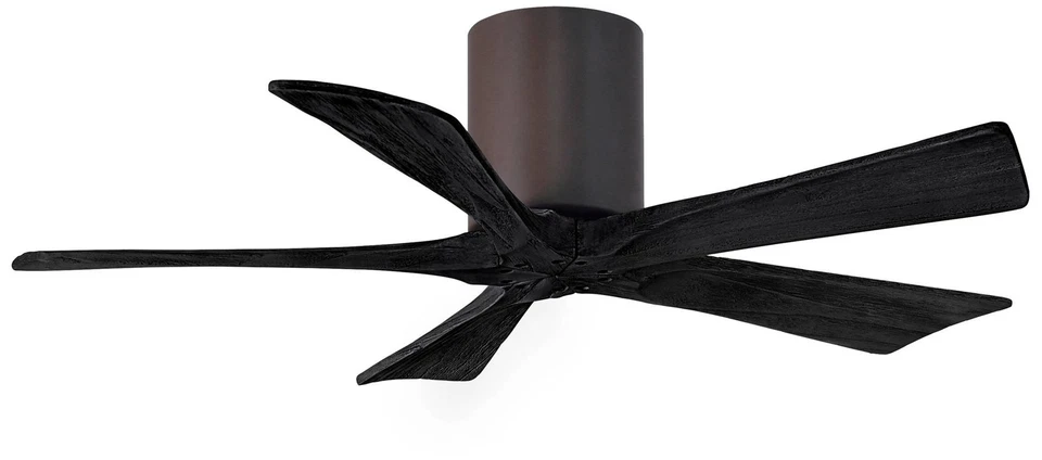 42" Matthews Irene-5H Bronze and Black Hugger Ceiling Fan with Remote - Image 1 of 1
