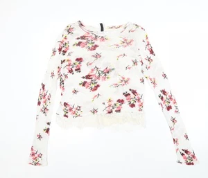 H&M Women's Multicoloured Floral Pullover Jumper S - Picture 1 of 12